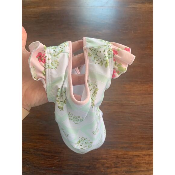 Sweet Honey Green Floral Swimsuit - Size 2T - Picture 4 of 5